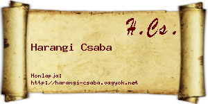 Harangi Csaba névjegykártya